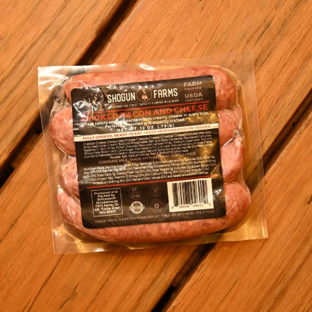 pasture-raised bacon cheddar pork bratwurst Shogun Farms