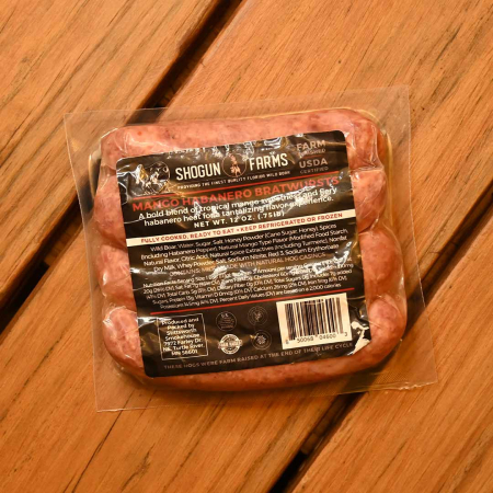 pasture-raised mango habanero pork bratwurst Shogun Farms